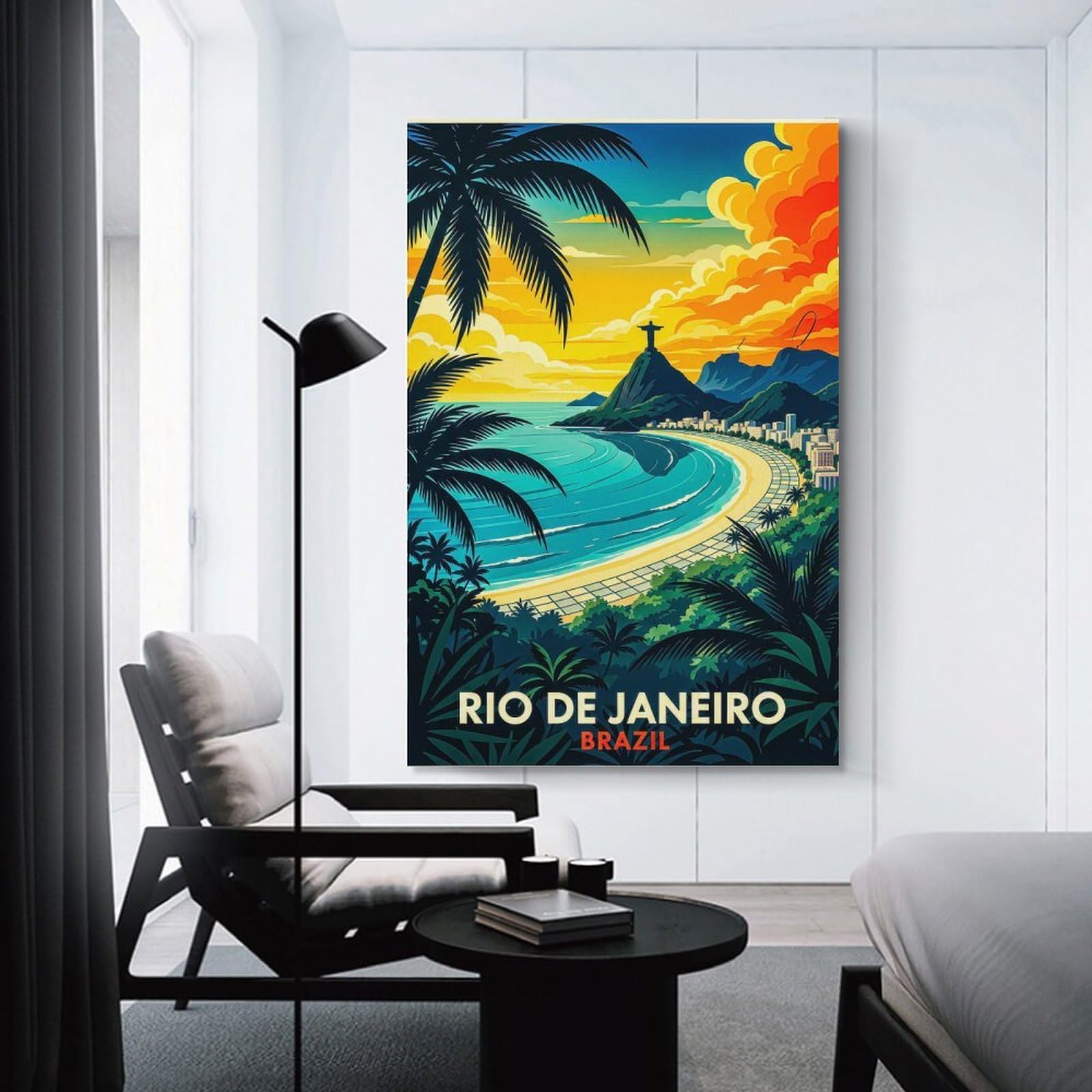 Junmoney Rio De Janeiro Travel (6) Decorative Wall Artwork 24x36inch(60x90cm), for Home Lounge, Bedroom Or Reading Nook, Easy Decor for Gallery Walls