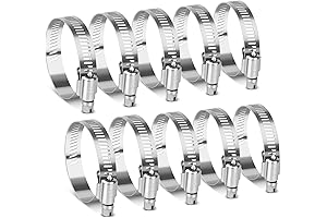 Pool Hose Clamps - 10-Pack Heavy-Duty Stainless Steel Hose Clamps for Secure Pool Maintenance