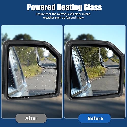 Miniatura 3 de Conjunto de espejo lateral del pasajero compatible con Ford F-150 2015-2018 espejo retrovisor lateral con vidrio eléctrico ajustable y calefactable,