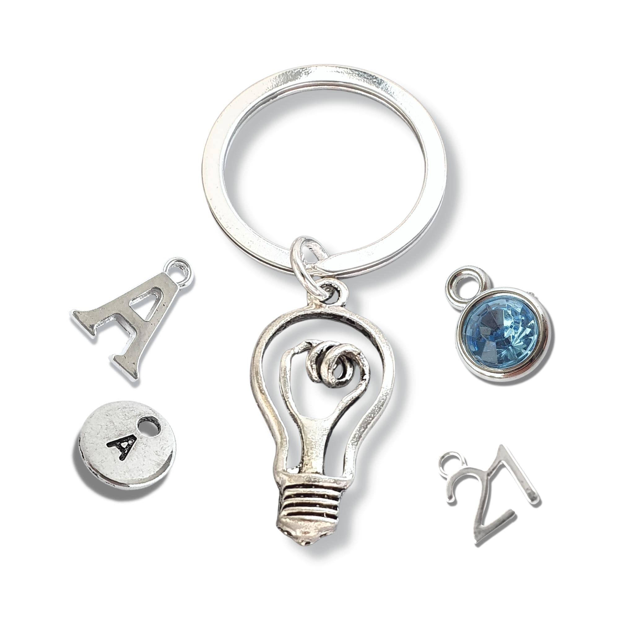 Lightbulb Keyring, Bright Spark Bag Charm, Graduation Gift Keychain, Birthday Gift