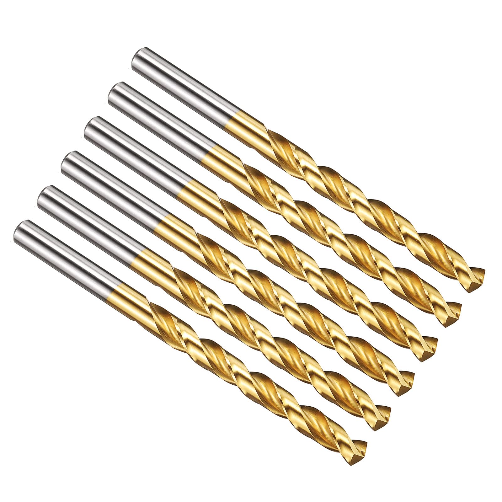 PATIKIL 6.5mm Drill Bit, M42 8% Cobalt High-Speed Steel Jobber Straight Shank 135° Titanium Nitride (TiN) Coated for Hard Metal Stainless Steel - 6 Pack — image 1
