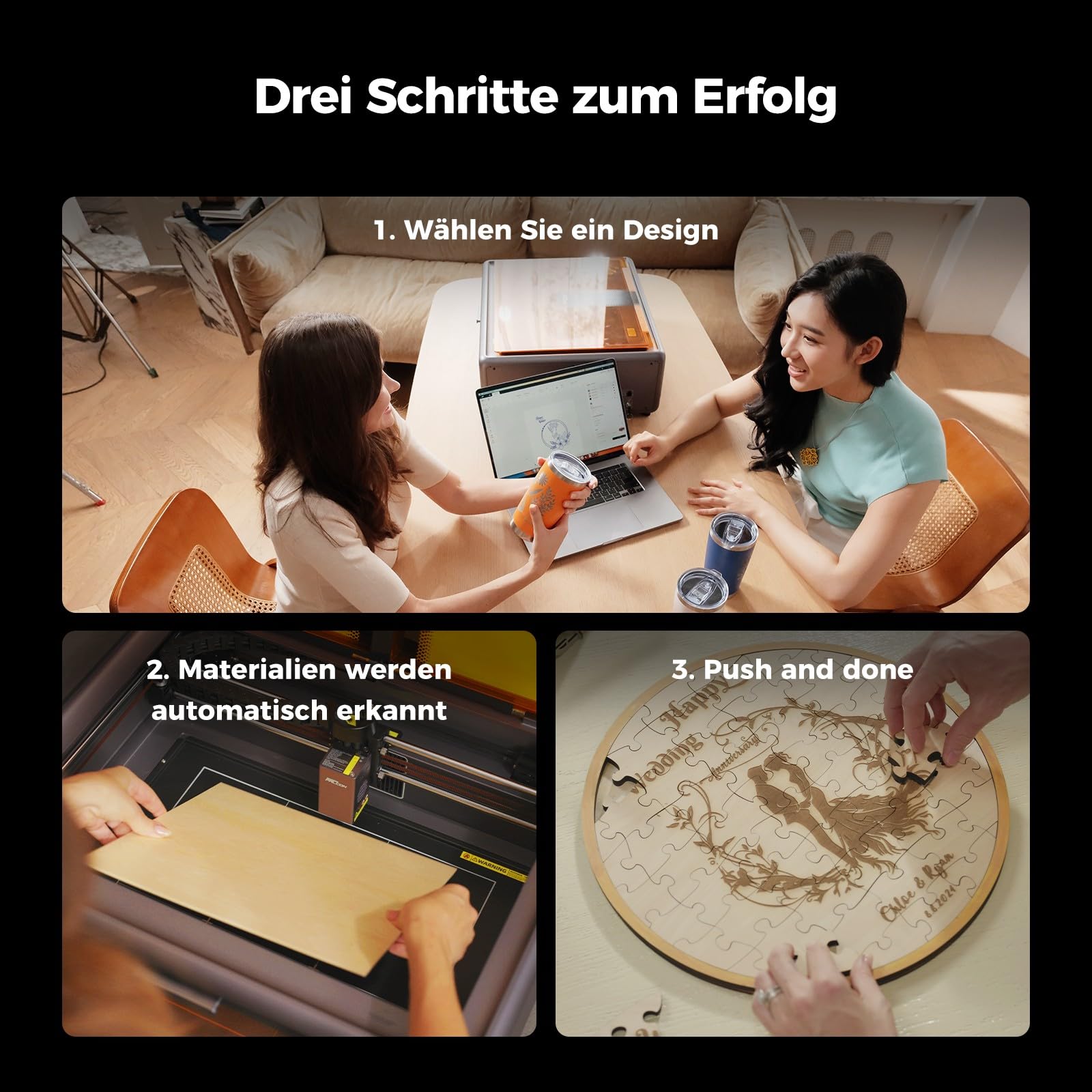 Creality Falcon A1 10W Lasergravierer, 80W Starke Leistung, Vollständig Geschlossen, 600 mm/s, Automatische HD-Kamerapositionierung, Ideal für Holz & Metall-Weißes Gehäuse
