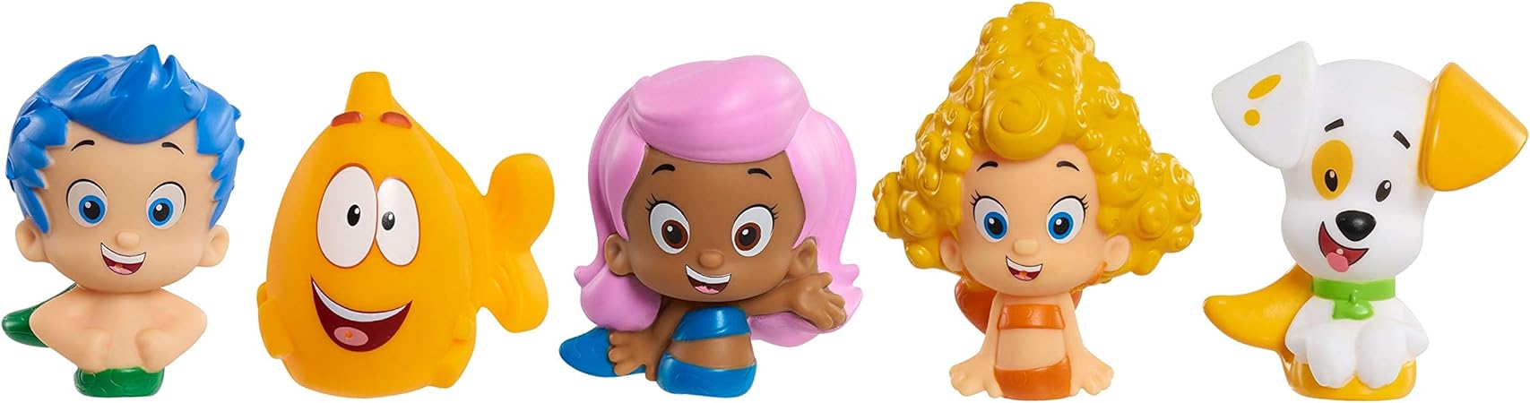 Amazon Com Bubble Guppies 5 Piece Bath Toy Play Set Includes Gil Molly Deema Mr Grouper And Bubble Puppy Amazon Exclusive By Just Play Toys Games