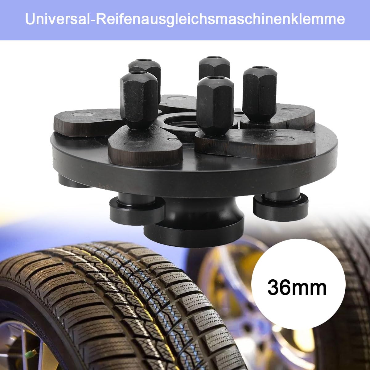 Adaptateur Universel pour Jantes pour équilibreuse de pneus 36mm,Auto Moto Pneu Roue 5 Lug Balancer Adaptateur Universal Plaque à Bride