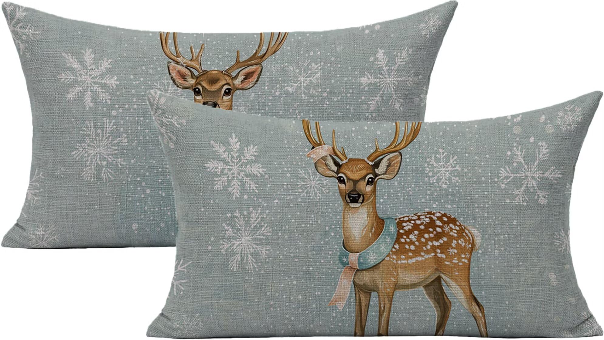 Housse coussin en lin imperméable bleu pour salon de jardin