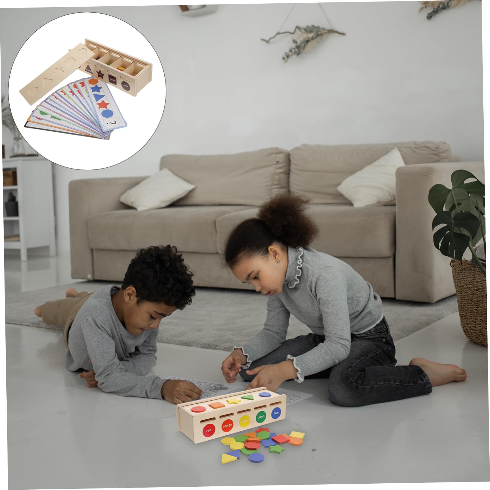 Juego de Clasificación de Madera Colores para Niños, Juguete Sensorial para Desarrollo Temprano y Aprendizaje