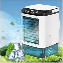 Cold Air Cooler with Ice Box and Mist Function 2024 Upgraded Cooling, 4 in 1 Device Compact Cooler, Quiet Noise Reduction, 3 Levels of Wind Speed, 7 Color LEDs, Small Portable Air Conditioner, Air