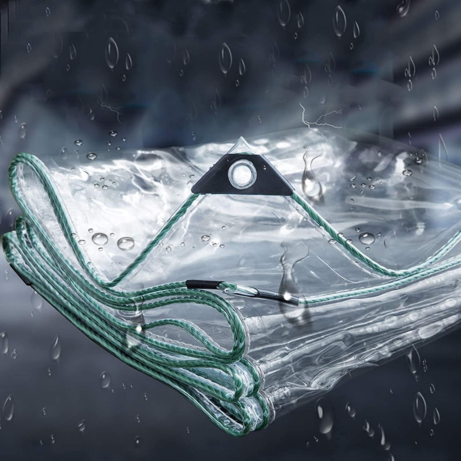Lona grande resistente de PVC transparente con ojales para invernaderos