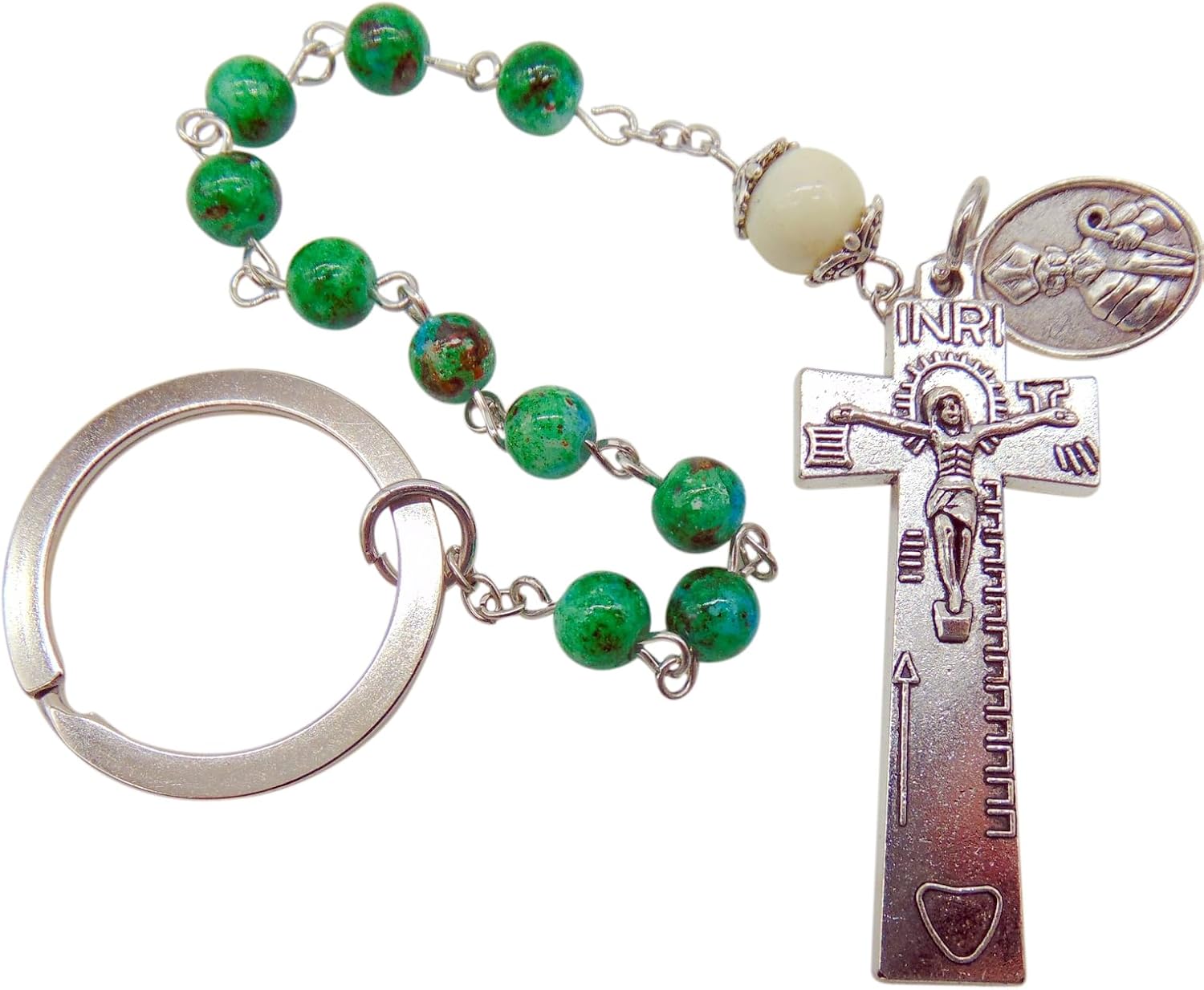 Westmon Works St Patrick One Decade Penal Rosary Chaplet Glass Beads and Metal Pendant with Irish Prayer Card Catholic Gift Set - Image 3