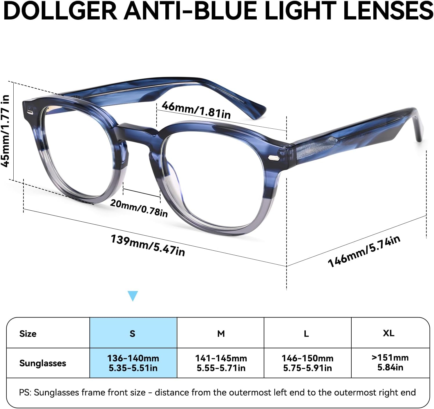 Dollger Blue Light Blocking Glasses For Woman Men Thick Frame Round Non-Prescription, pertain Computer Gaming，TV，Work - Image 7
