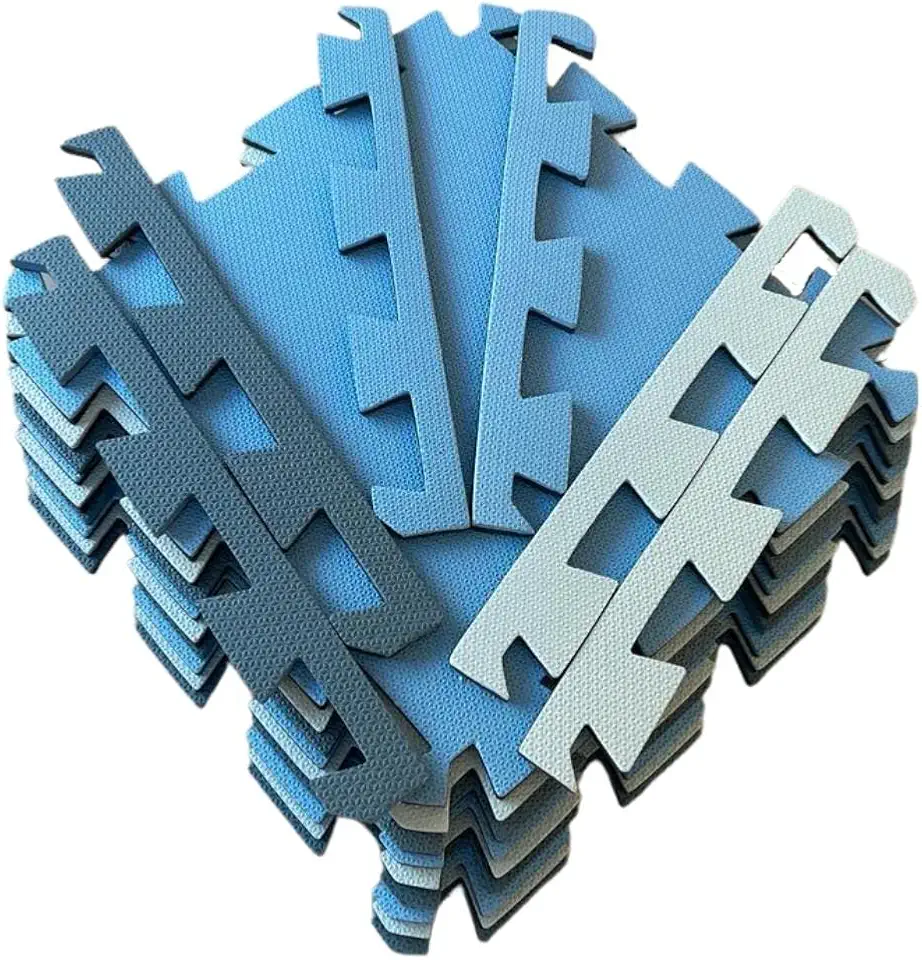 Kit 20 Tatames 50x50x10mm Economico (Tons de Azul)