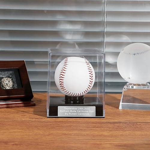 Miniatura 5 de Estuche de exhibición de béisbol, estuche de soporte de béisbol con grabado, recuerda tu béisbol especial, caja de almacenamiento de béisbol