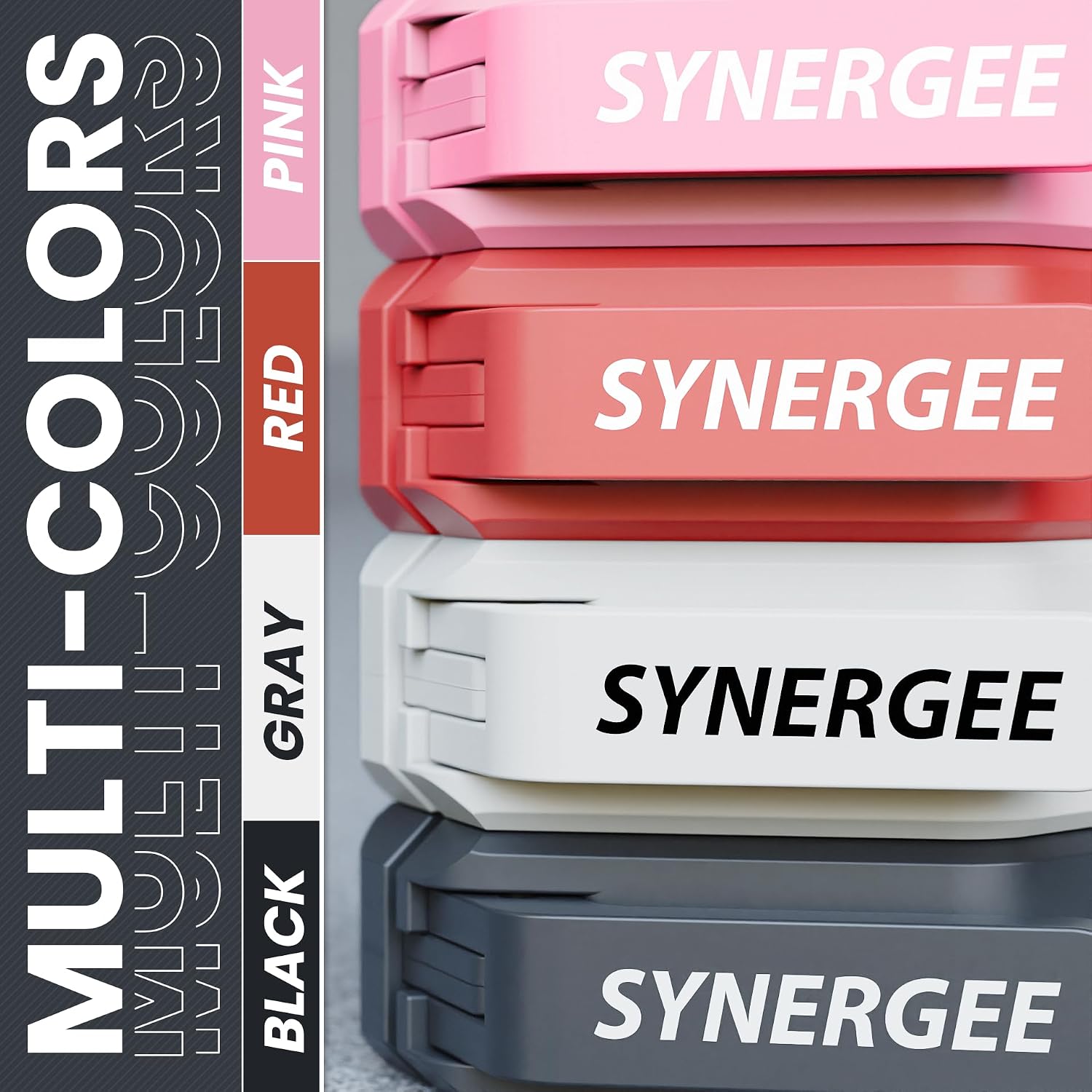 Synergee Magnetic Barbell Collars – 2" Olympic Plastic Locking Weight Clamps with Quick-Release Lever – Secure Barbell Clips with Built-in Rack Magnets
