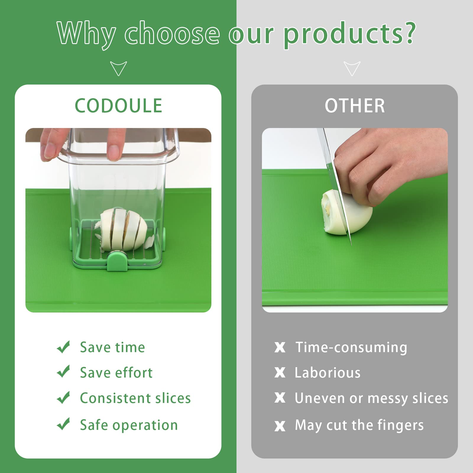 Cortador de fresas - Cortador de frutas con recipiente - Picador profesional de alimentos suaves - Cortador de frutas desmontable con placa de empuje - 2 cuchillas - Verde 6