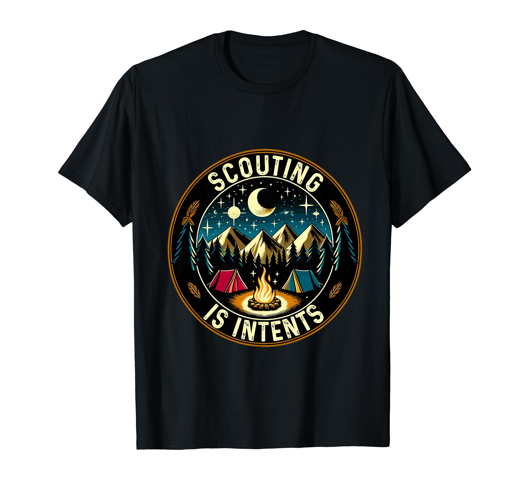 Humorous Scout GiftsScouting is Intents Scout Camper Camping T-ShirtOEKO-TEX STANDARD 100