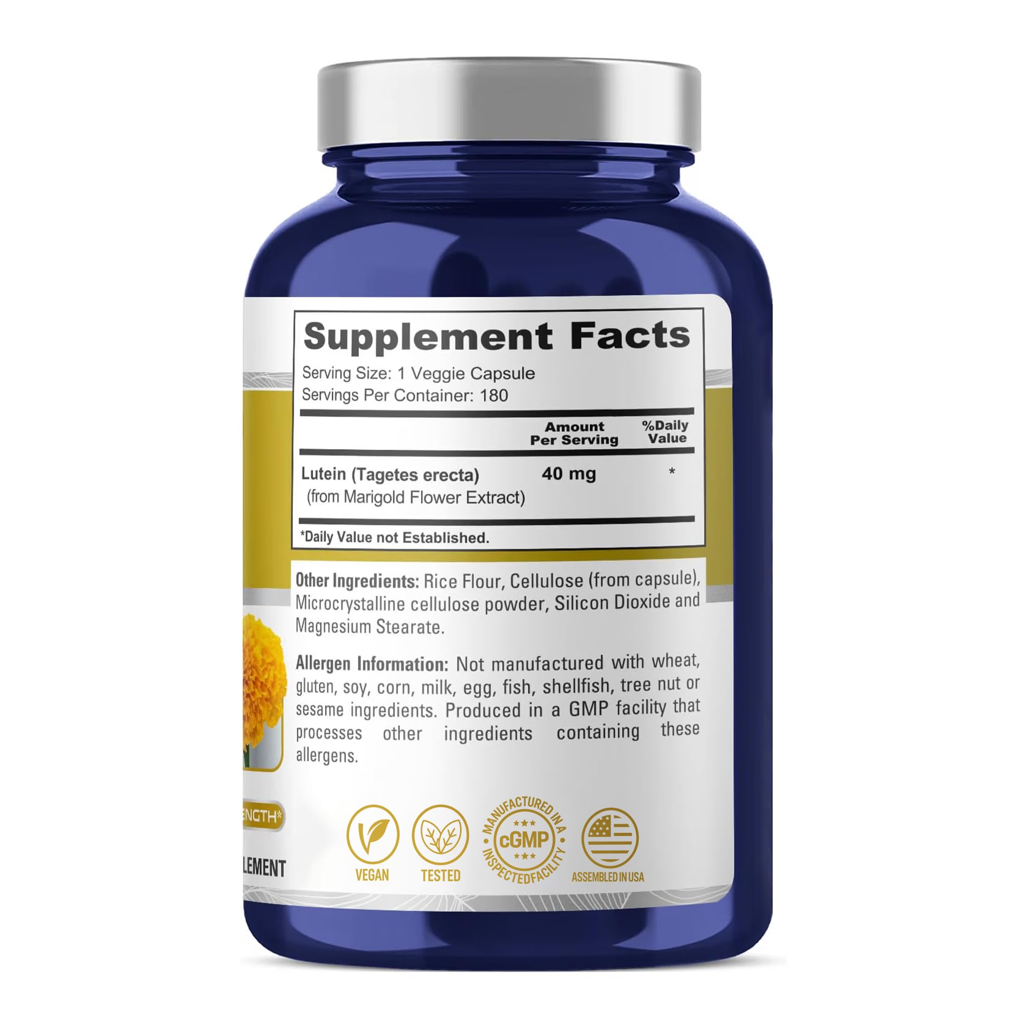 NusaPure Lutein, Vegan, 40mg, 180 Veggie Capsules - 180 Servings — Amazon image 2