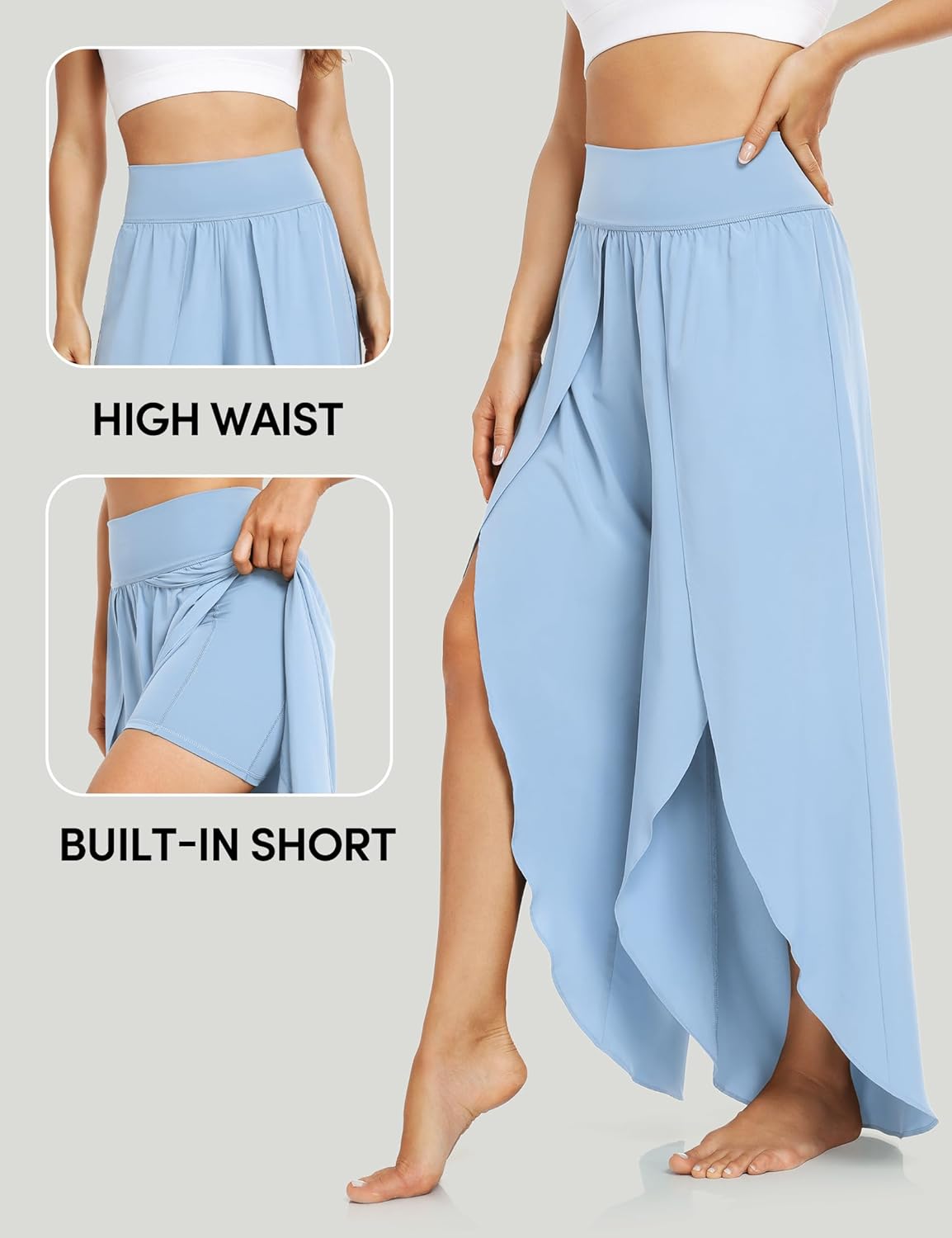 IUGA Flowy Pants for Women Wide Leg High Waisted Palazzo Boho Beach Harem Pants for Casual Dance Summer - Image 3