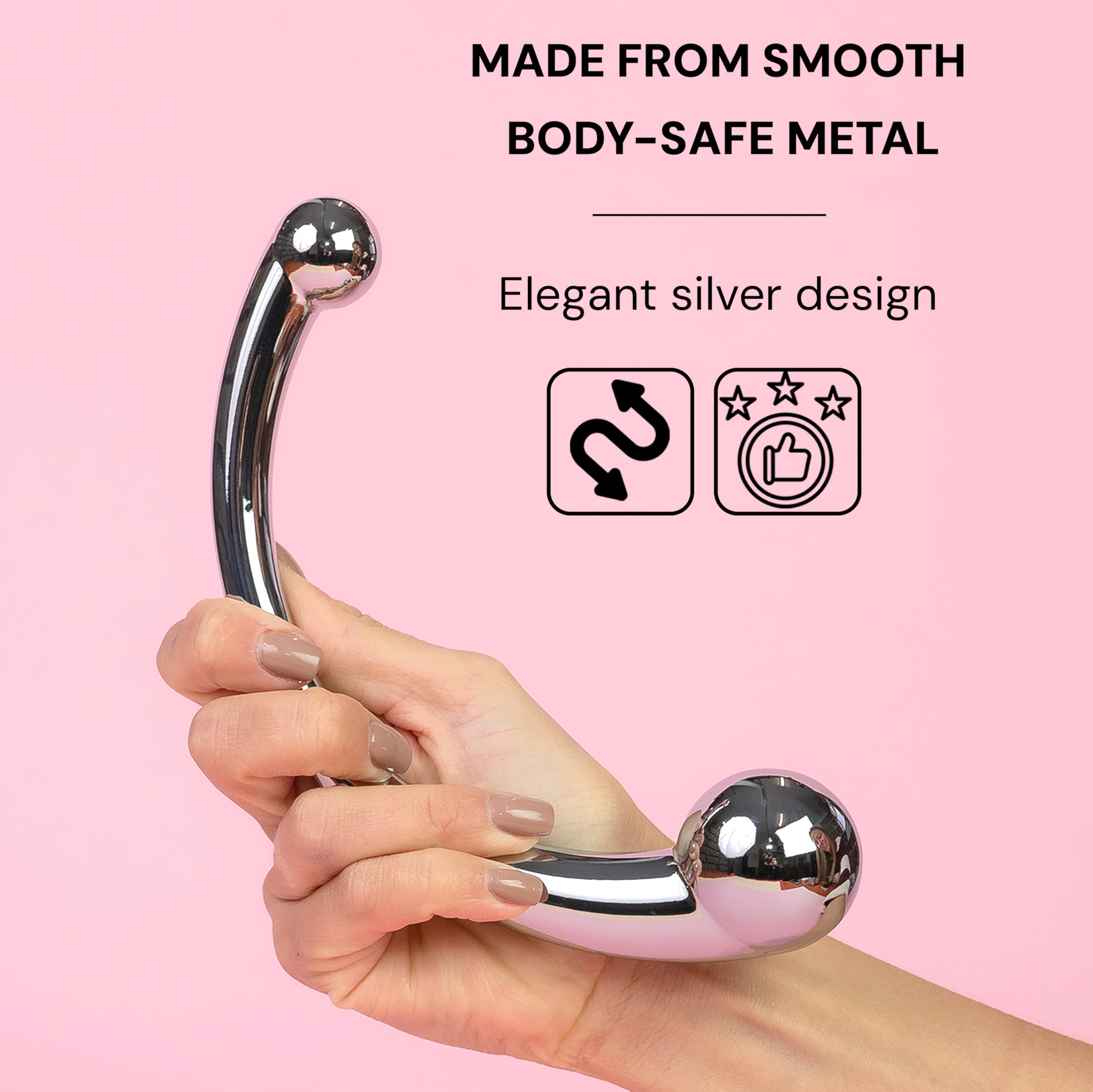 Doppio dildo anal plug in metallo 20 cm Dildo prostata doppio per uomini e donne dildo anale in acciaio sex toy dildo anale in metallo color argento Peso 510 g Dildo per uomini FOPS A110L