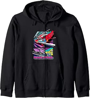 Disney Pixar Cars 3 Mach Speed Colorful Big Chest Panels Zip Hoodie