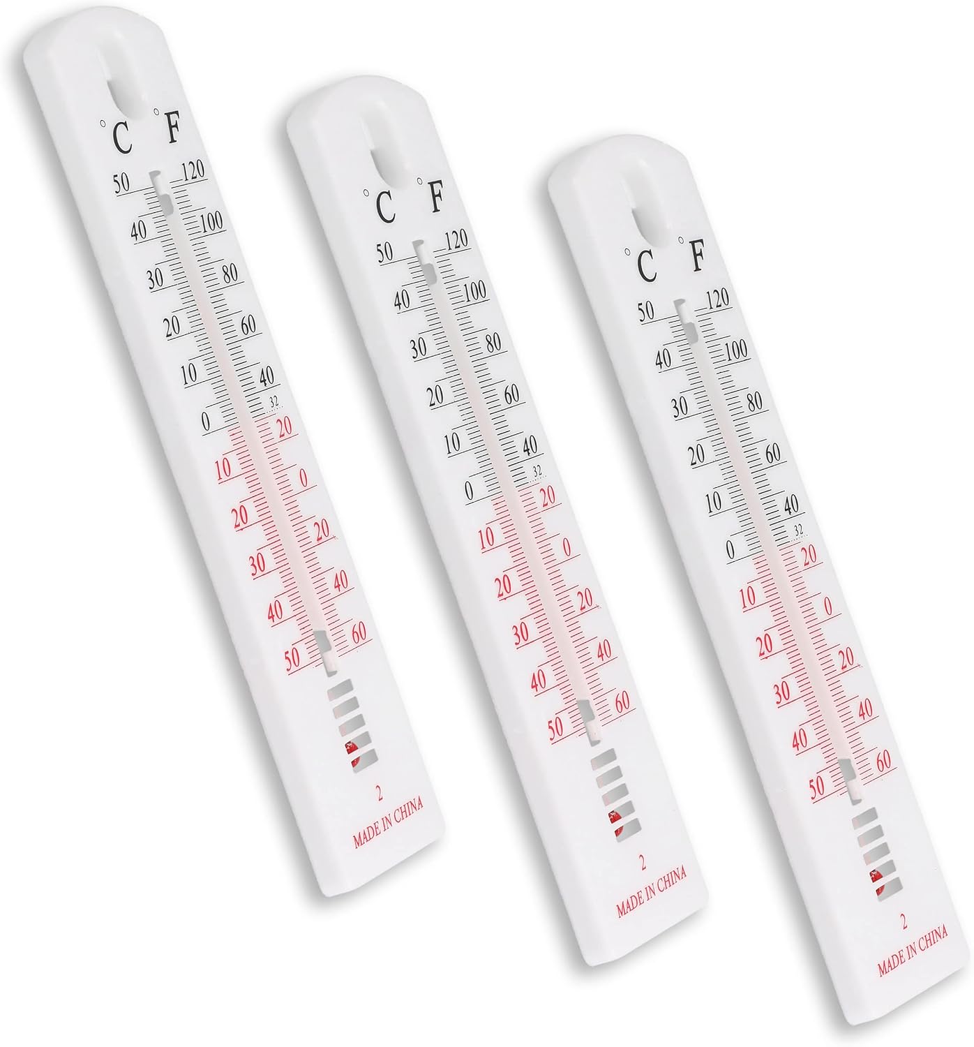 mumbi 3X Thermometer wetterfest Gartenthermometer Zimmerthermometer Analog für Innen und Außen