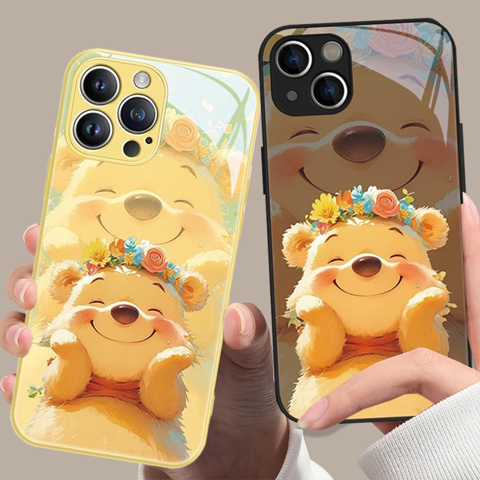 Amazon.co.jp: くまのプーさんiPhone17e/16e対応 強化ガラス ケース