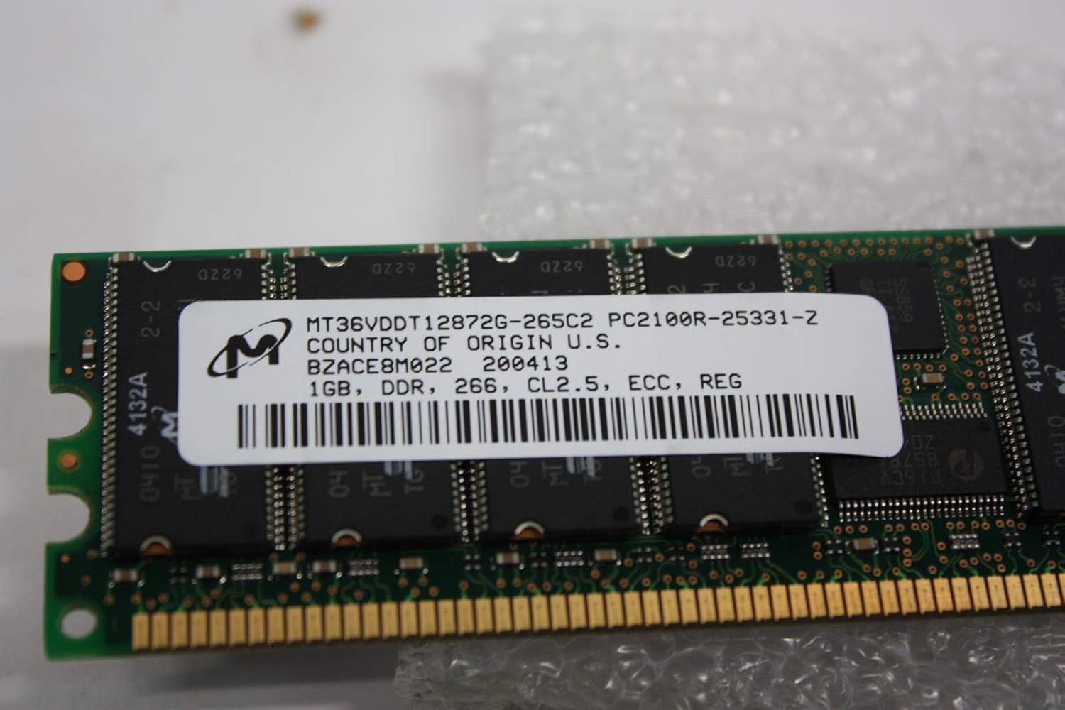 MEMORY, PC2100R-25331-Z 1GB, DDR, 266, CL2.5, ECC, REG