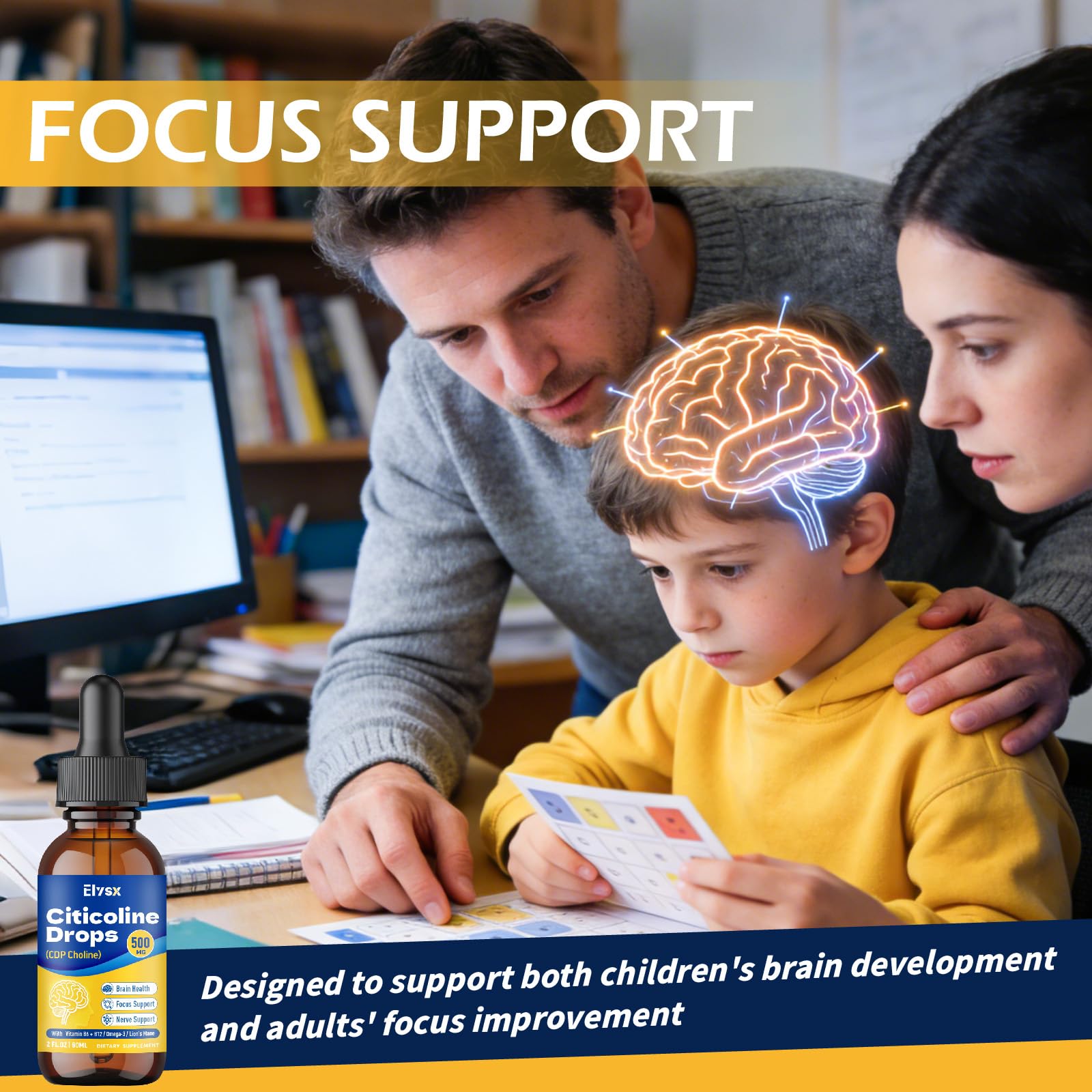 Citicoline (CDP Choline) Liquid Drops 500mg for Kids & Adults, 2FL OZ — Amazon image 4