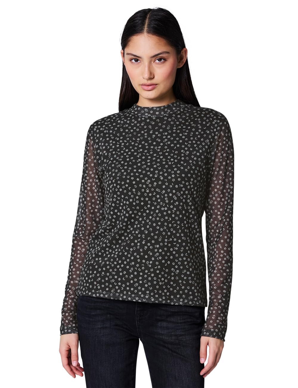 Street One Studio Damen Damen Gemustertes Mesh-Shirt Gemustertes Mesh-Shirt (1er Pack)
