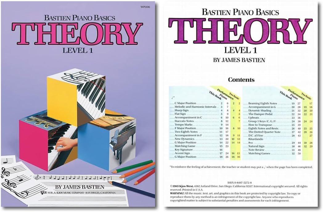 Bastien Piano Basics Level 1 Learning Set By Bastien - Lesson, Theory, Performance, Technique & Artistry Books & Juliet Music Piano Keys 88/61/54/49 Full Set Removable Sticker