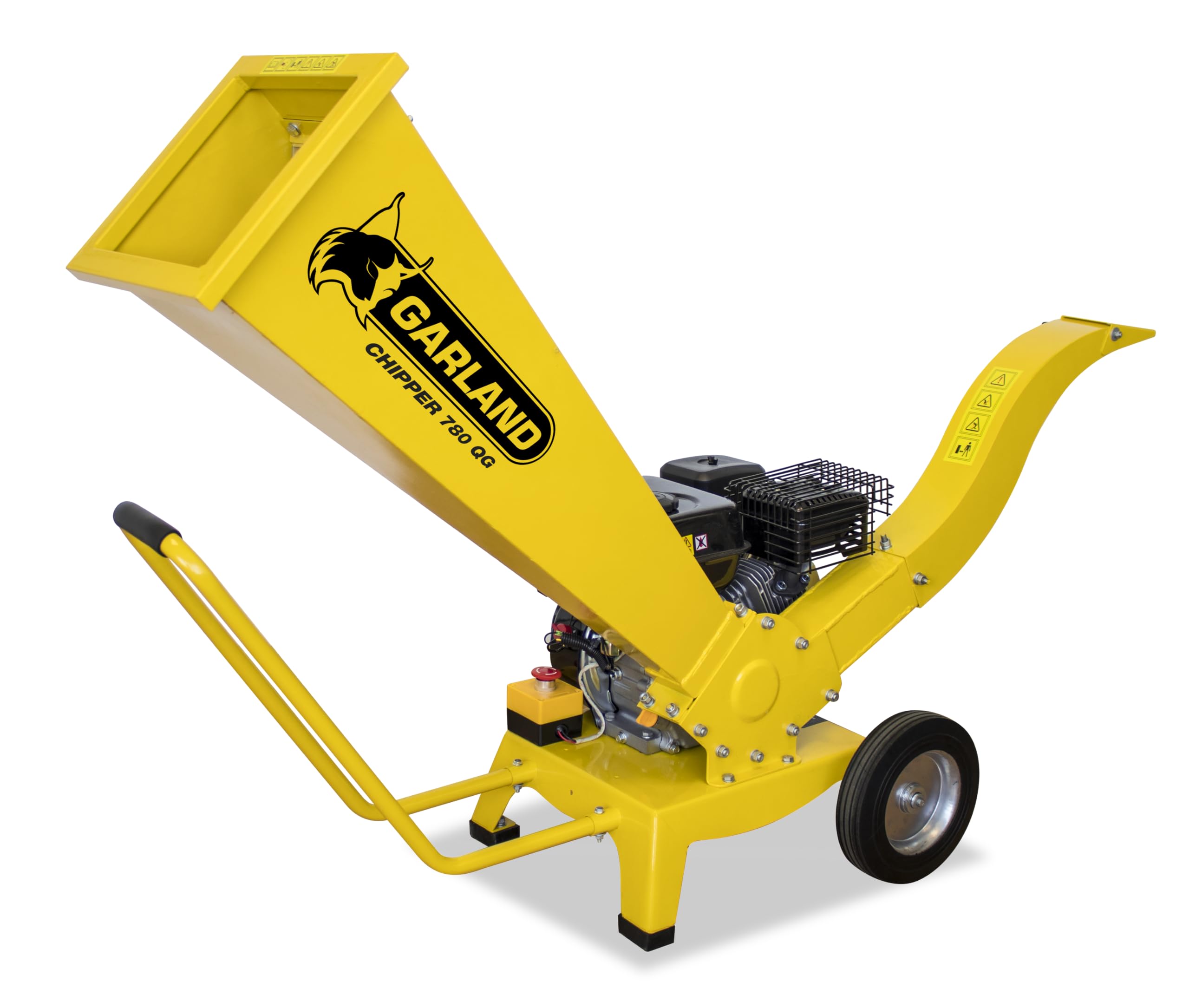 GARLAND CHIPPER 780QG-V23 – Biotrituradora gasolina 4T, 212 cc, 5,8 CV, tritura ramas hasta 6 cm, rodillo axial con cuchilla y contracuchilla, ruedas macizas, tobera orientable, SC System