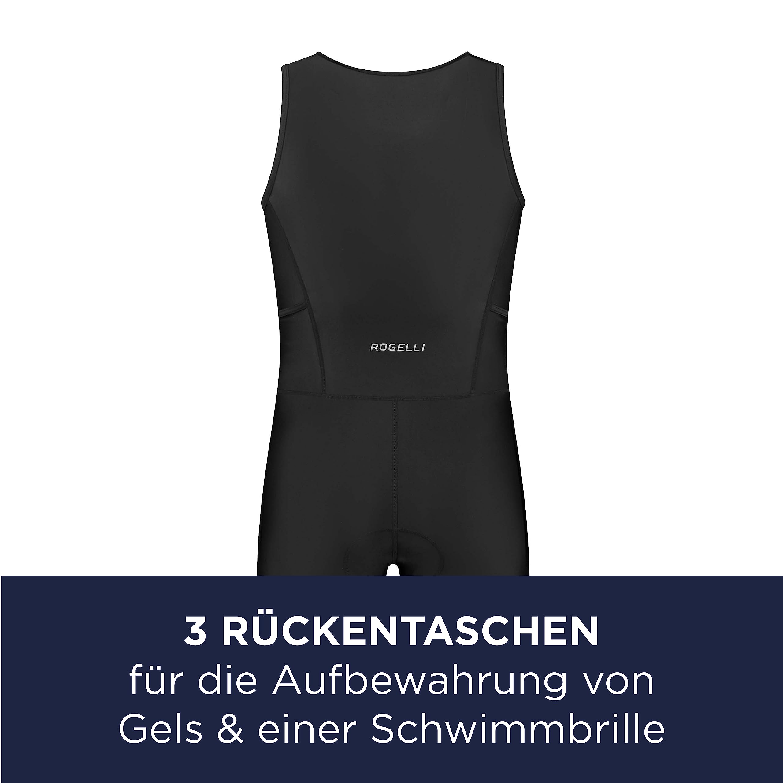 Rogelli Triathlonanzug Unisex - Ärmellos, Atmungsaktiv, Mit Rückentaschen, Florida