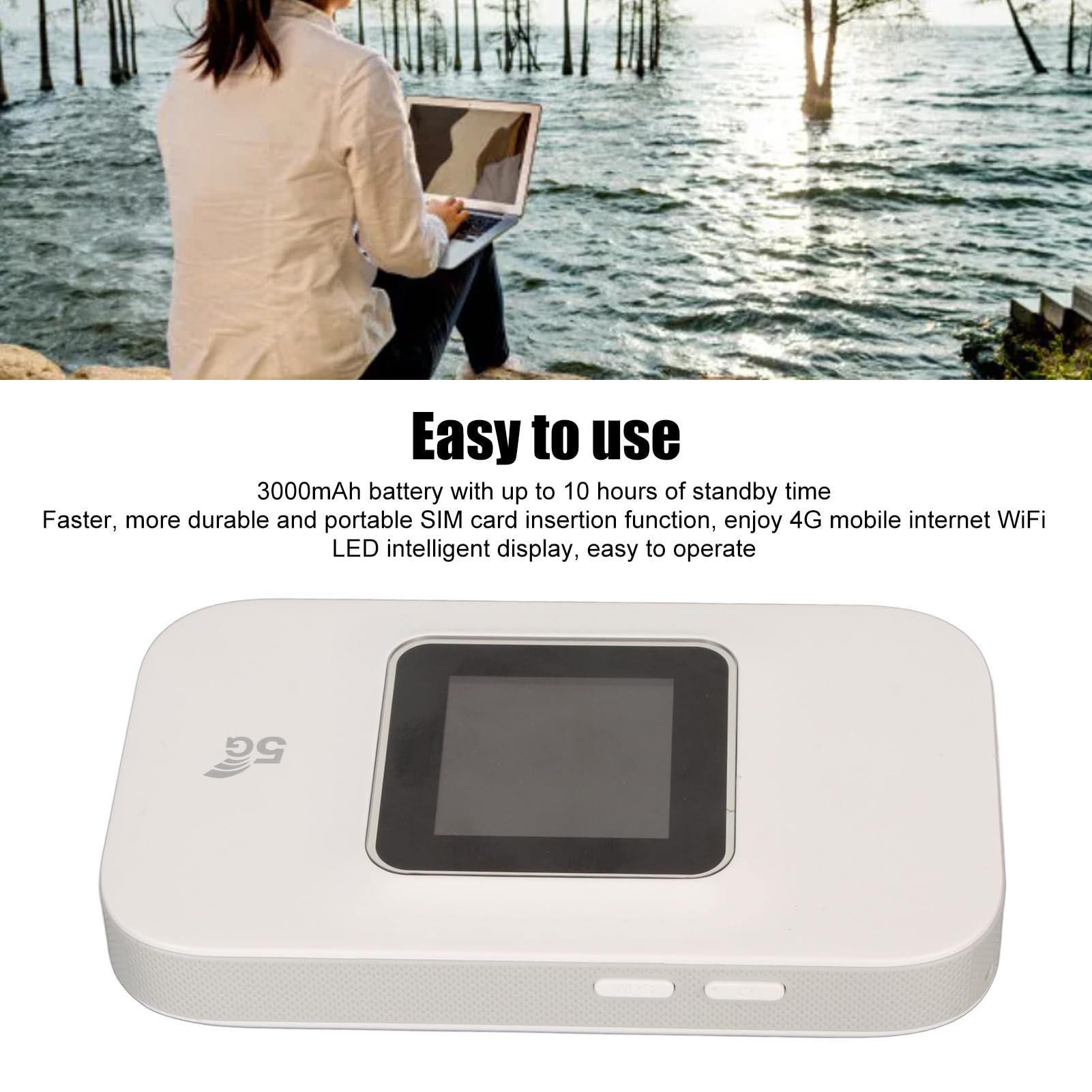 4G Mobile WiFi Hotspot Prend en Charge la Connexion simultanée de 10 appareils Mini LTE Router Portable Prend en Charge Les fenêtres et Linux Systems Plug and Play Sim Card Slot