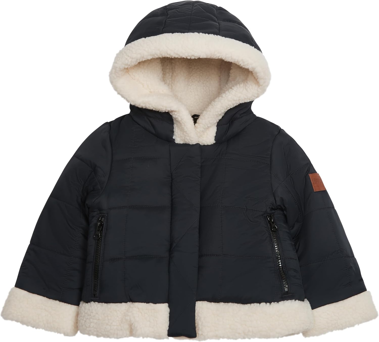 LONDON FOG Baby Girls' Heavyweight Winter Puffer Coat With Sherpa Trim