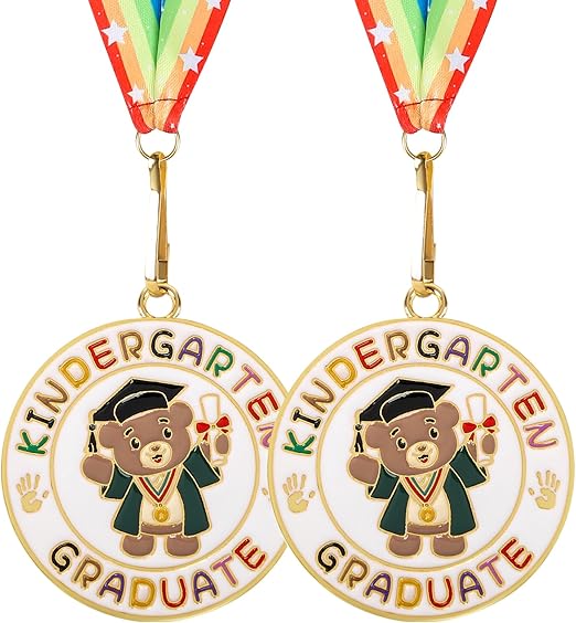 Medalla de metal para kínder y preescolar graduación con cinta para el cuello regalo niños 5cm