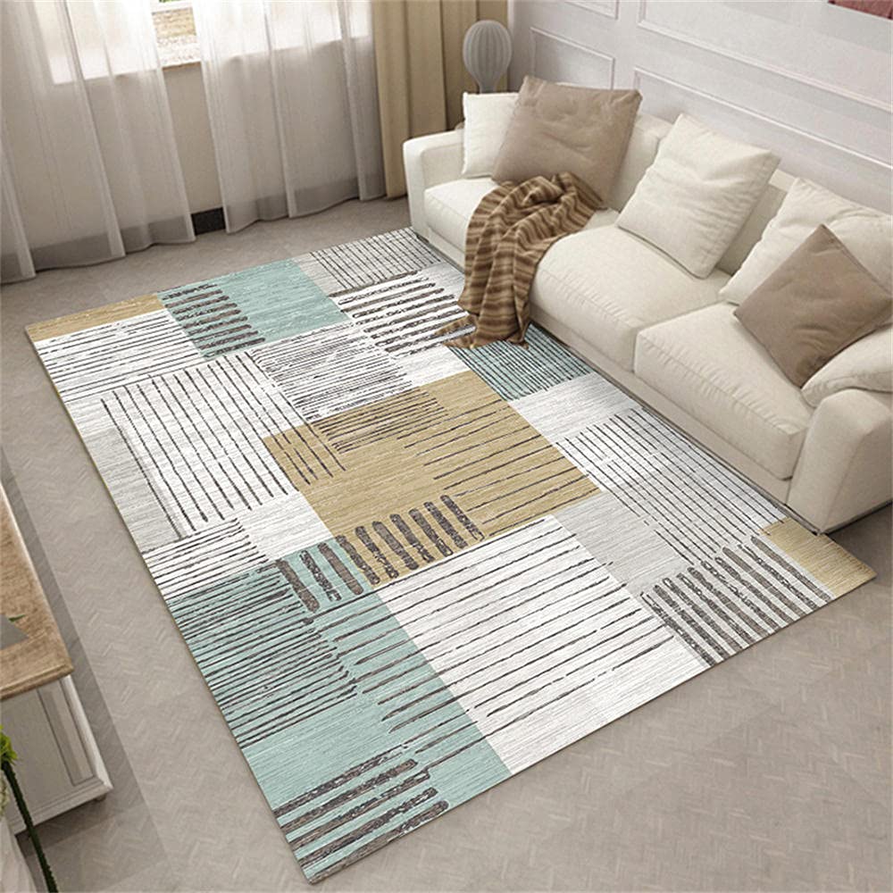 Tapis chien maison d'enfants 100x200cm avec motif de ligne de carré et design graphique