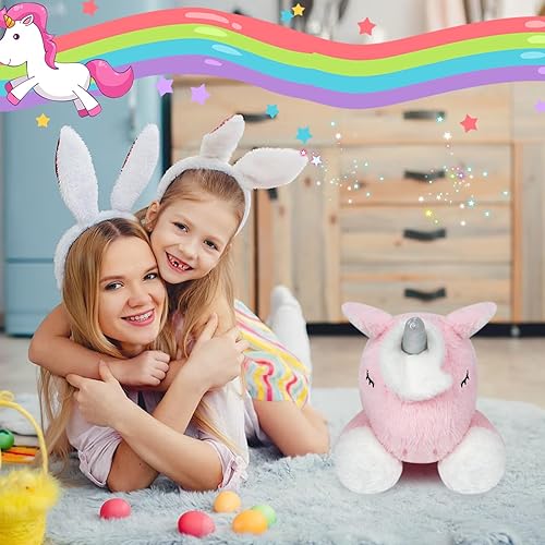 Miniatura 3 de GEWUJATOP Animales de peluche con peso de unicornio, animales de peluche de unicornio de 14 pulgadas, juguetes de peluche de unicornio con peso para