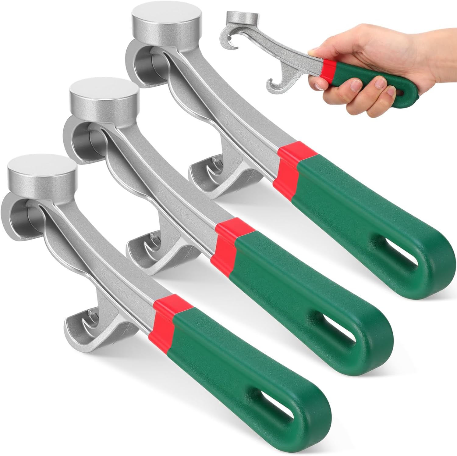 3 Pack 5 Gallon Bucket Opener Tool Heavy Duty Aluminum Paint Can Bucket Lid Opener 8.5 Inch Wrench Non Slip Rubber Handle Grip Durable Pail Remover for Home Industrial Workshop Metal Tool