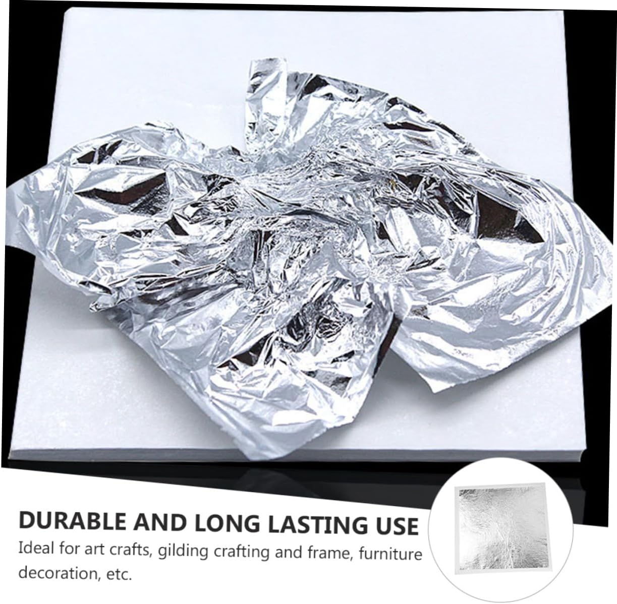 HOODANCOS 200pcs Silver Glitter Edible Foil Leaves for Art Silver Gilding Foil Crafting Decorations