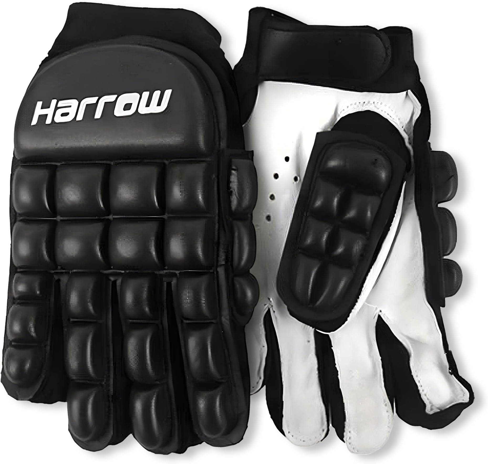 Double Down Hockey Gloves, Left & Right Hand, Lightweight Padded Hockey Gloves, High Density Foam Protection, Flexible Palm Grip, Protective Gloves for Men and Women Indoor and Outdoor Play