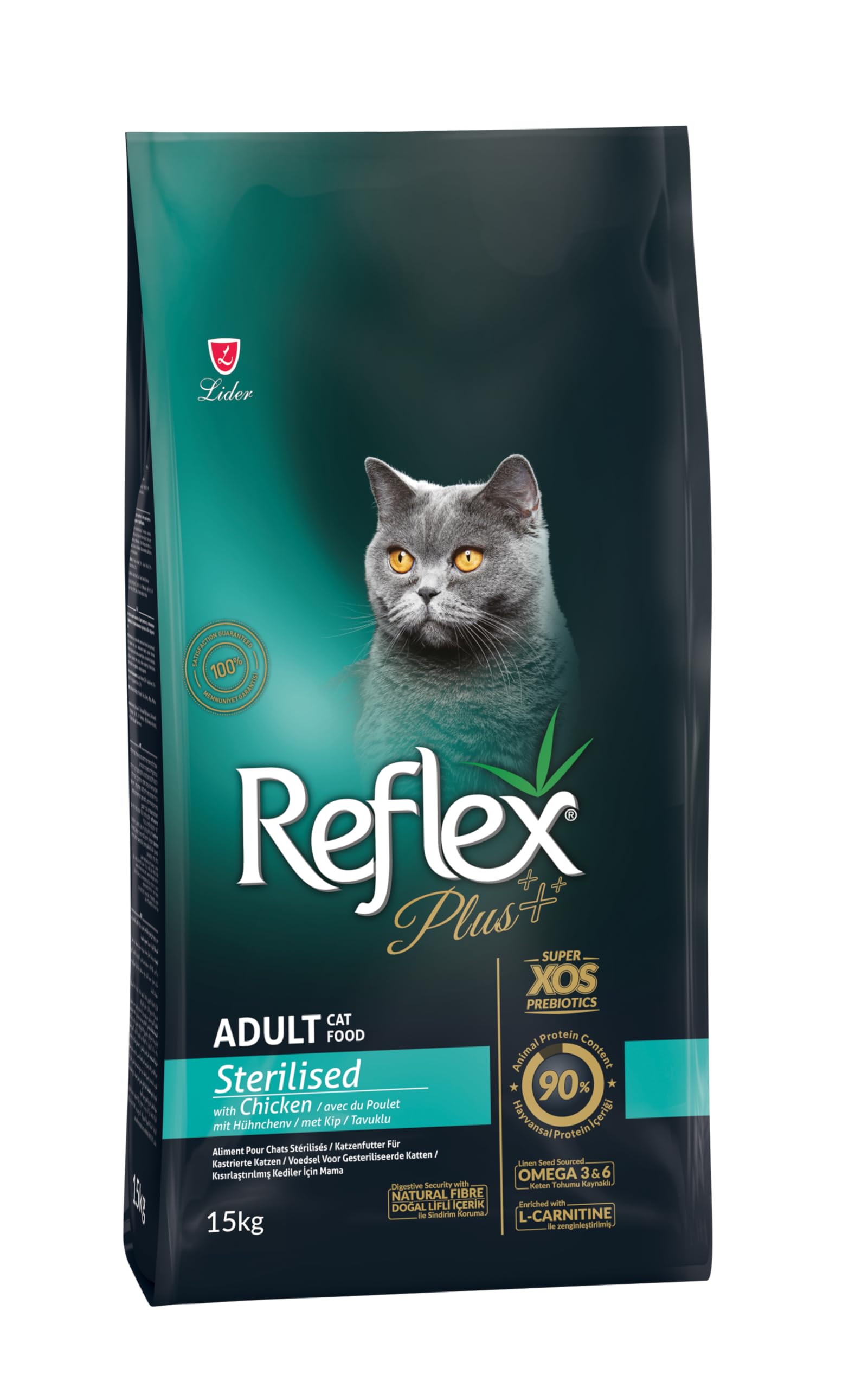 Reflex Plus Yetişkin Kediler için Tavuk Etli Kedi Maması, 15 kg