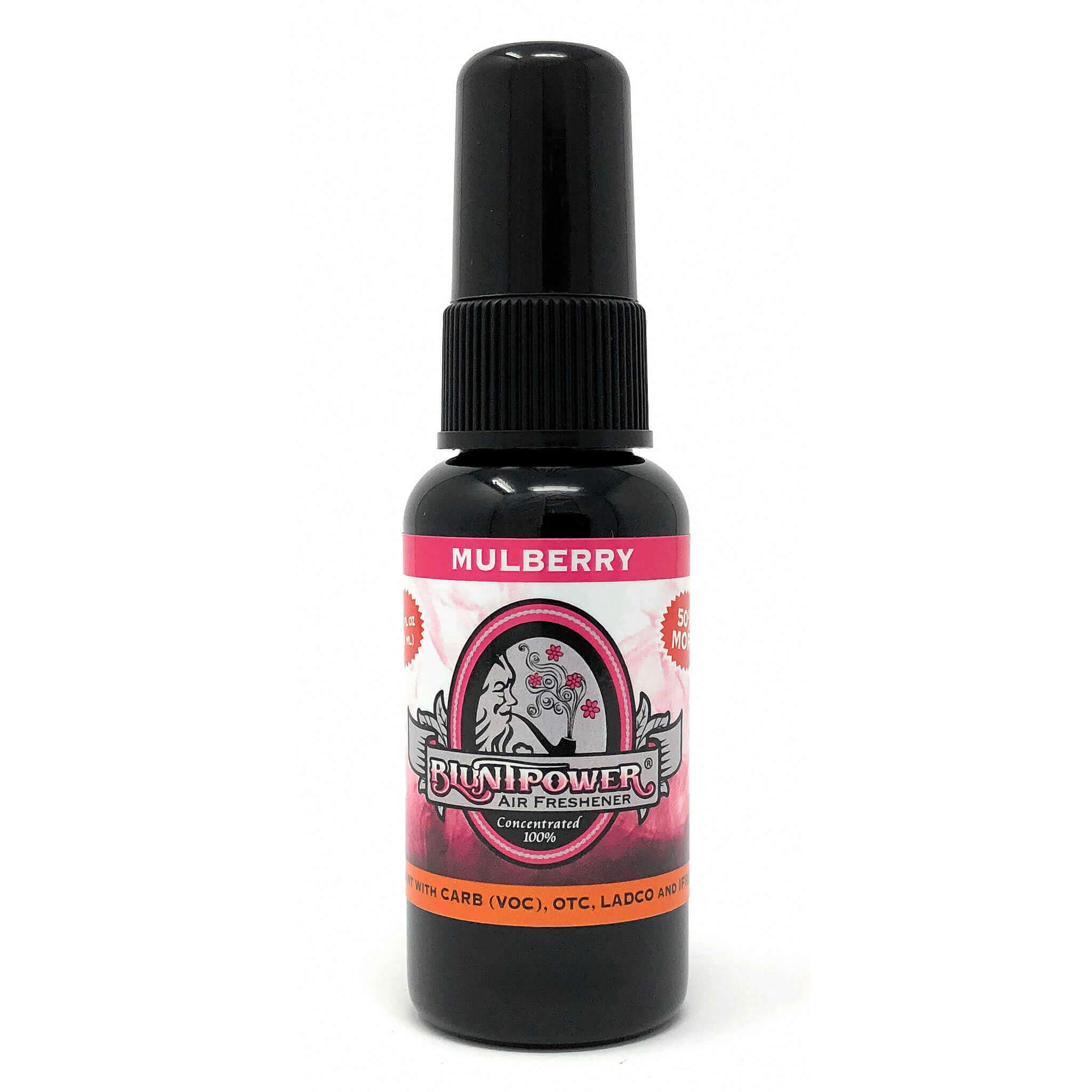 BluntPower (Mulberry, 1 Pack) Concentrated Air Freshener for Room and Car Spray - Oil-Based Diffuser Spray Bottle - Long-Lasting Bathroom Spray, Car