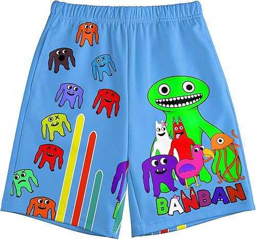 Miniatura 4 de Conjunto de camisa para niño y niña, traje corto de camisa de dibujos animados, monstruo de terror de manga corta para niños y niñas