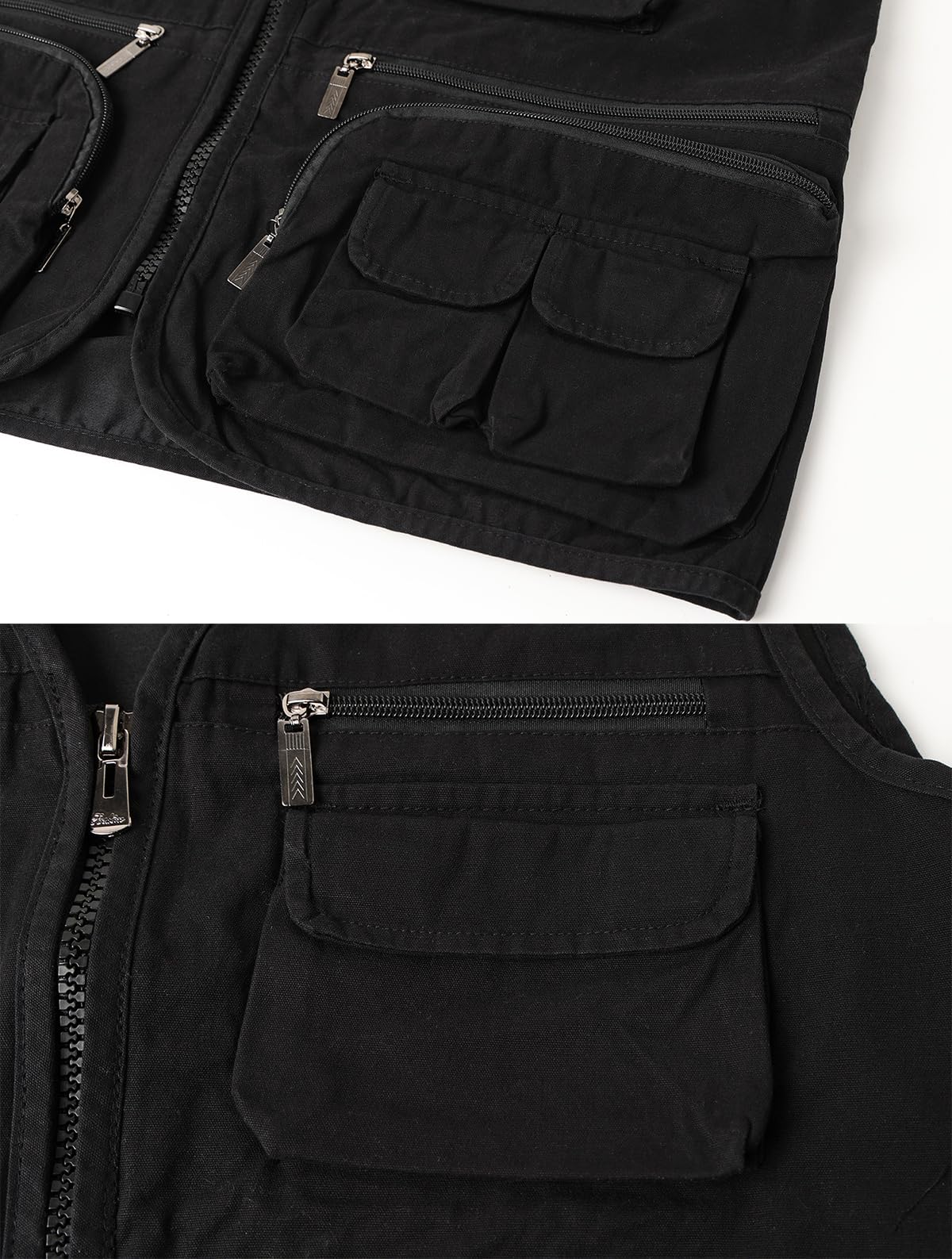 Gilet da Pesca da Uomo Multitasche Giubbino da Lavoro con Zip Gilet da Caccia Fotografo Sport Giacca Senza Maniche