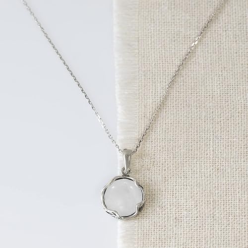Miniatura 4 de 925 Sterling Silver Moonstone Necklace Women - Moonstone Pendant Necklace Silver- June Birthstone Necklace - Silver Jewelry for Women- Minimalist