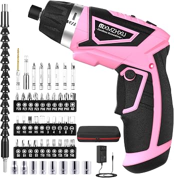 8V Cordless Screwdriver,6+1 Torque Max 10Nm Electric Power Screwdriver with 47 Accessories,180Pivoting Handle, 2000mAh Rechargeable Screw Gun&Bit Set with LED Light, Flexible Shaft,for Home,Office