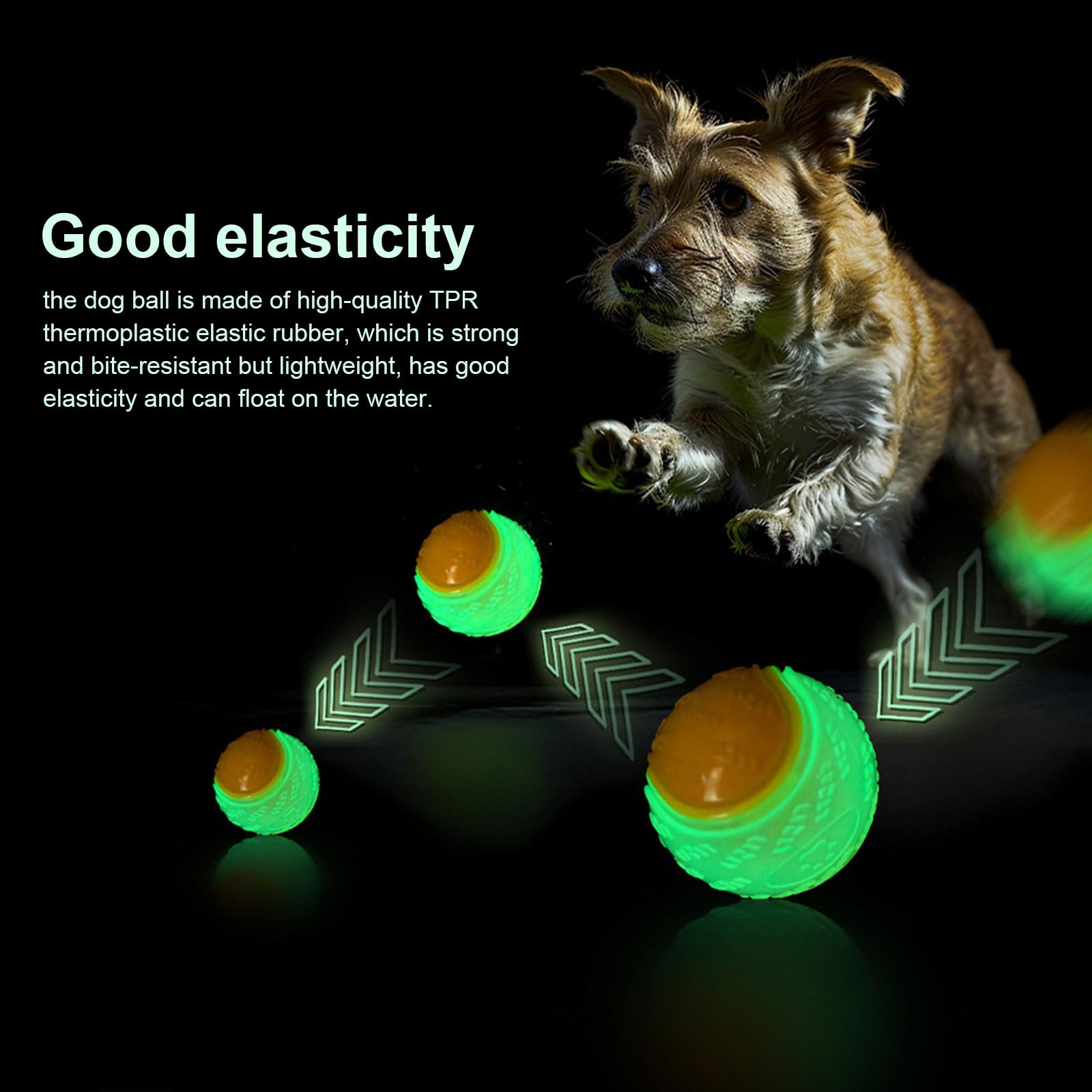 Sricam Indestructible Dog Toys: 4 Pack Glow-in-Dark Squeaky Dog Balls for Aggressive Chewers & Puppy Teething - Image 3