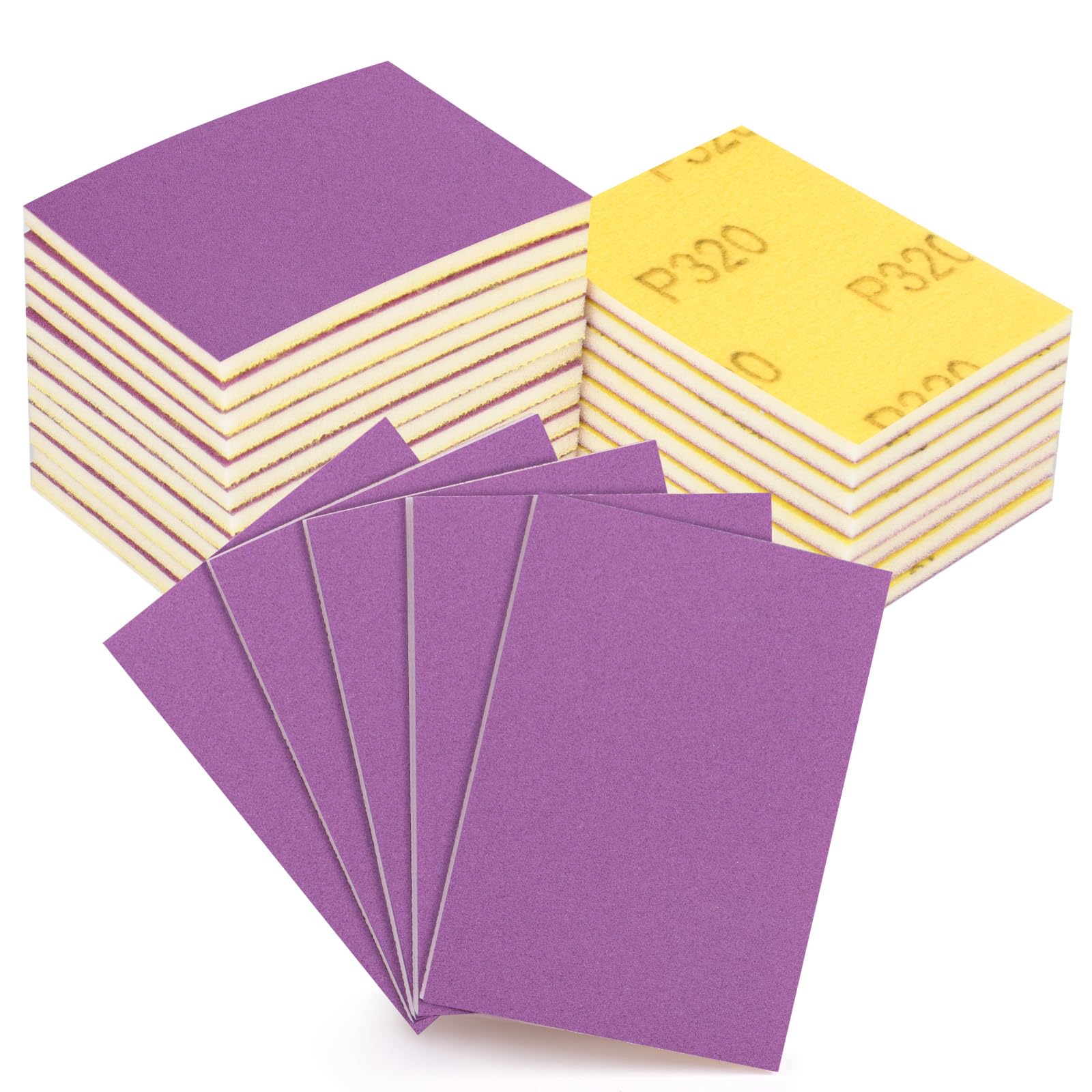 20 Pcs Sanding Sponge Set, 320 Grit Sanding Pads Flexible Foam Hand Sanding Block