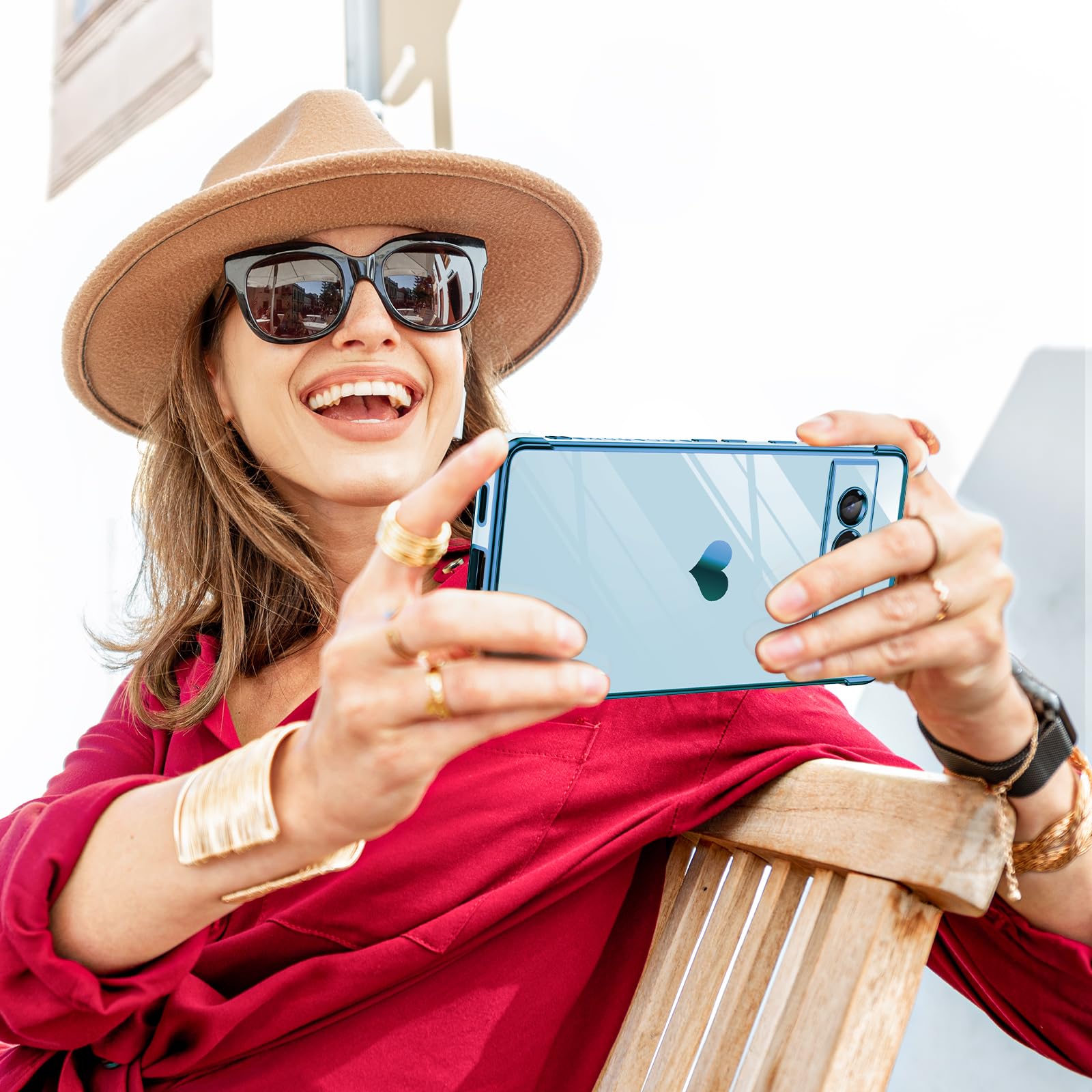 ONEFLOW Beach Bag For Google Pixel 6a Funda Impermeable Con Touch Y Cámara Ventana, Funda Subacuática Para Viajar, Natación Con Pulsera Y Correa Para Colgar, Naranja
