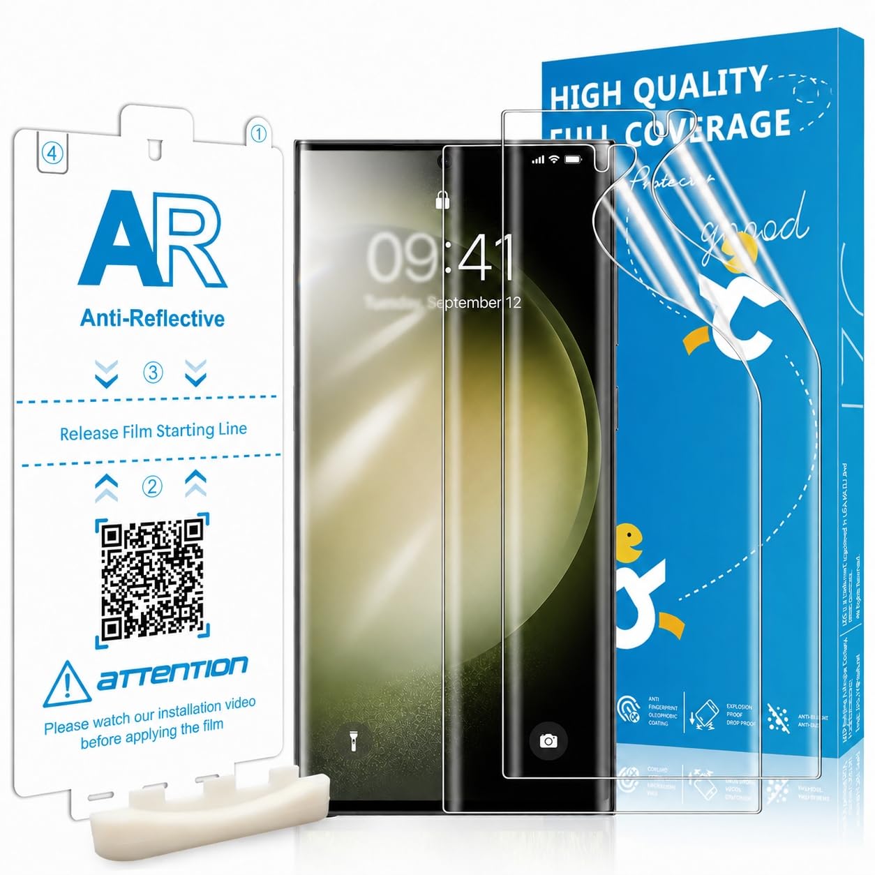 2 Pack for Galaxy S23 Ultra / S22 Ultra Screen Protector, Anti-Reflective