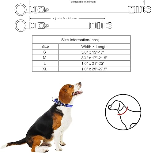 Miniatura 6 de Kruz PET KZV006-03M Collar de perro reflectante para perros pequeños, medianos y grandes